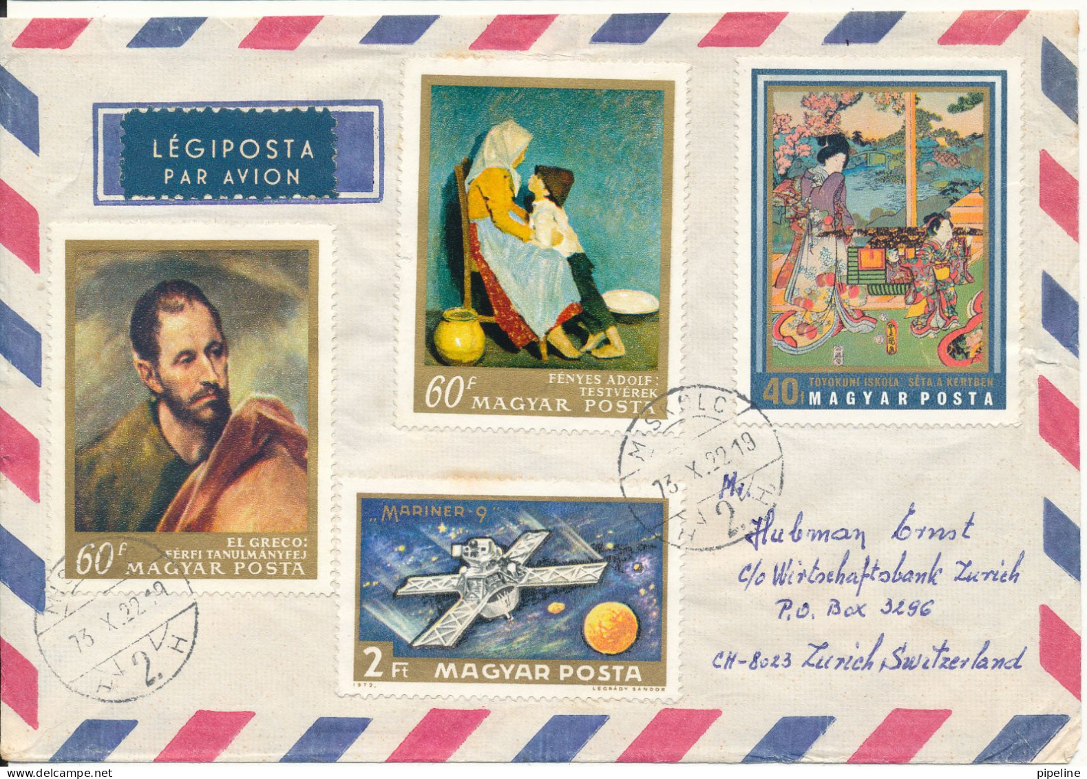 Hungary Air Mail Cover Sent To Denmark 22-10-1973 Topic Stamps - Cartas & Documentos
