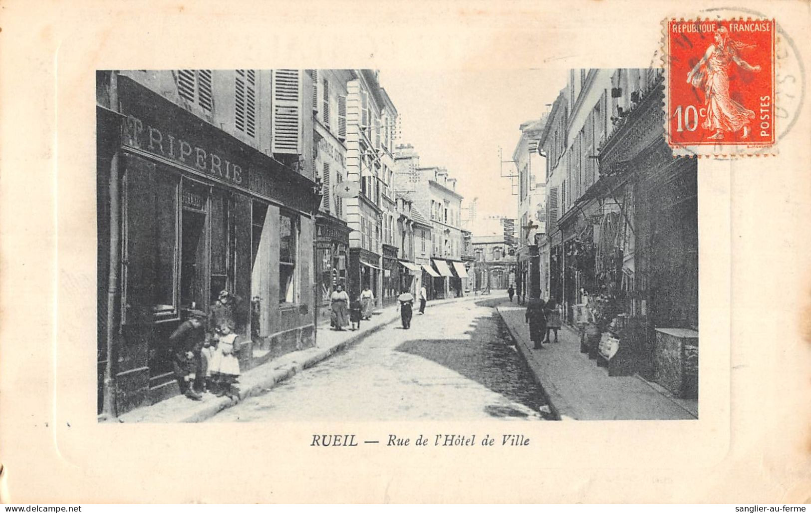 CPA 91 RUEIL / RUE DE L'HOTEL DE VILLE / TRIPERIE - Rueil Malmaison