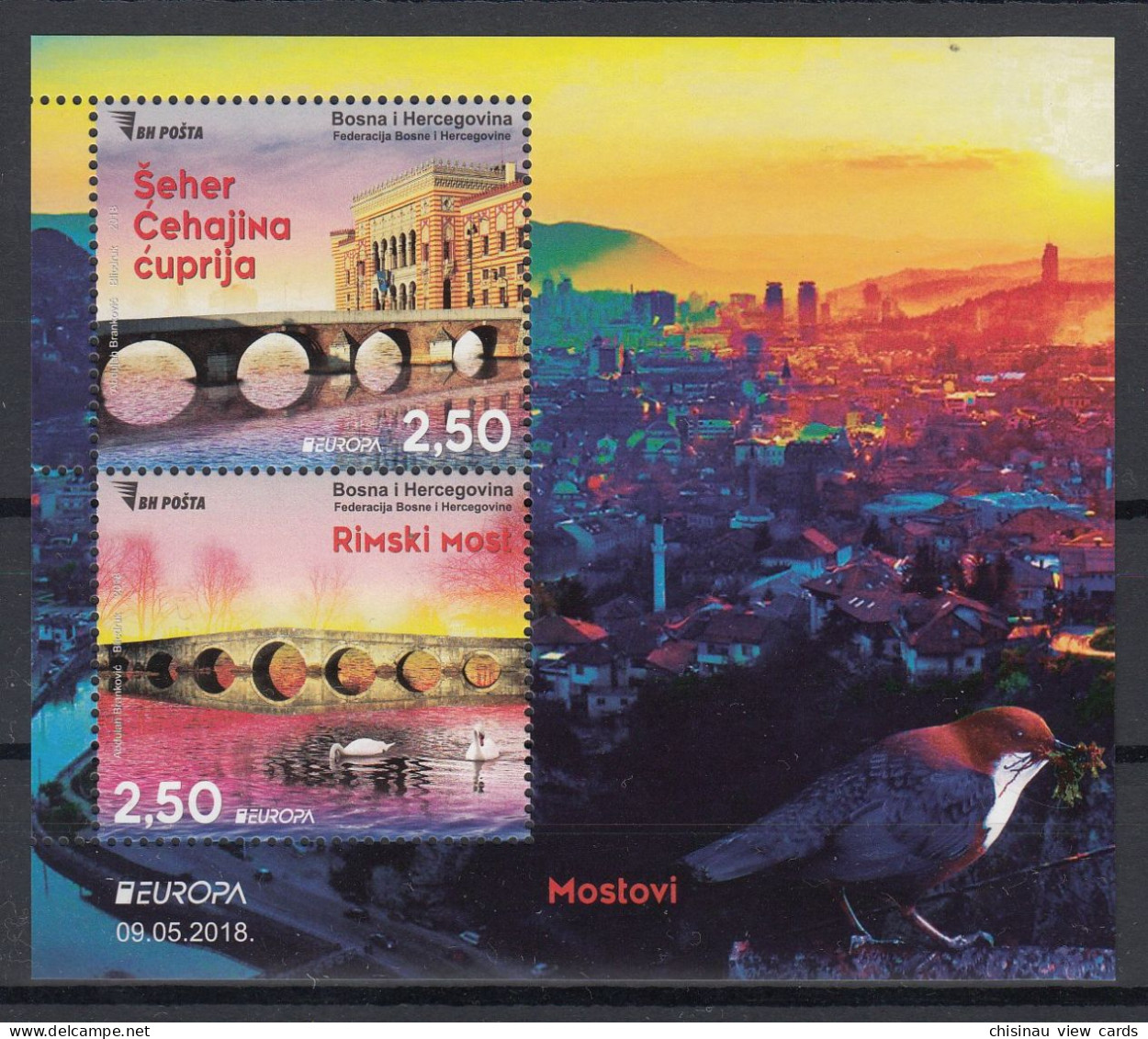 Bosnia Herzegovina .2018 EUROPA CEPT.BRIDGES.Block.MNH - 2018