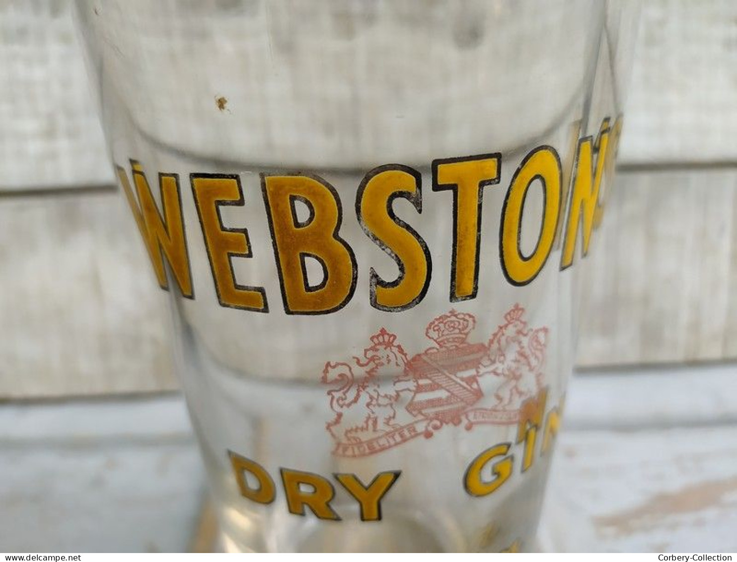 Ancien Verre Émaillé Webston's Dry Gin London Paris