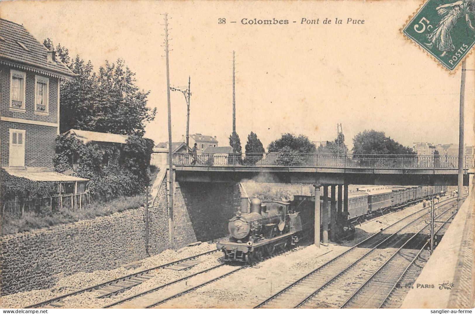CPA 92 COLOMBES / PONT DE LA PUCE / TRAIN - Colombes