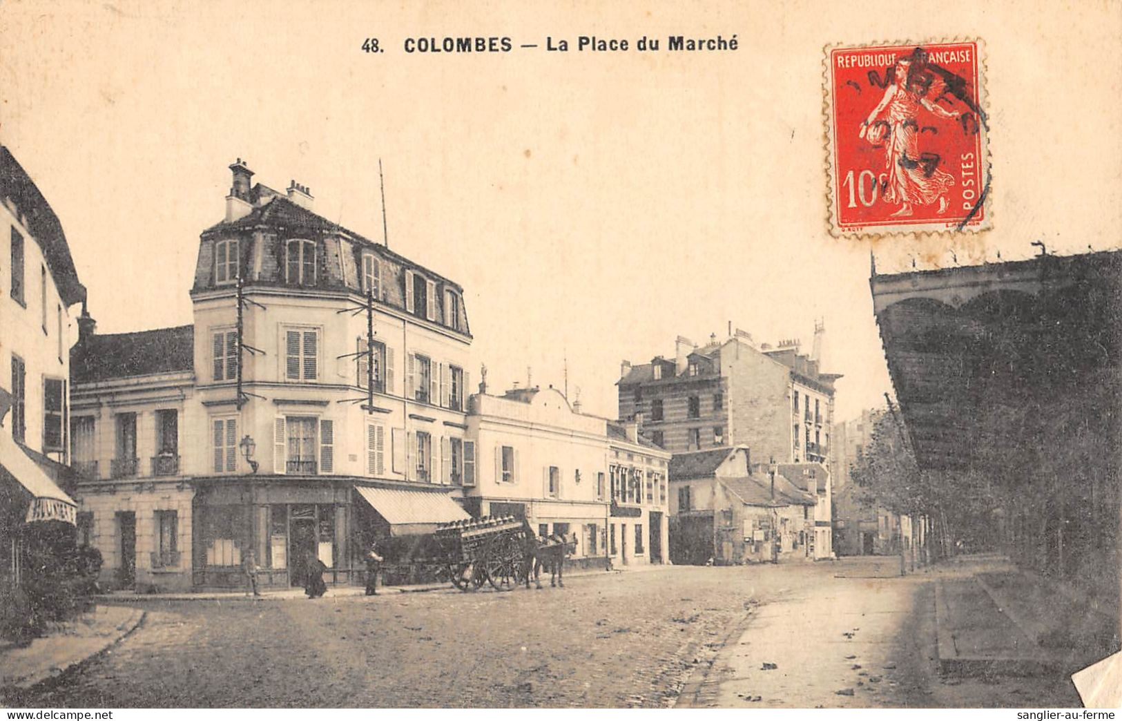 CPA 92 COLOMBES / PLACE DU MARCHE - Colombes