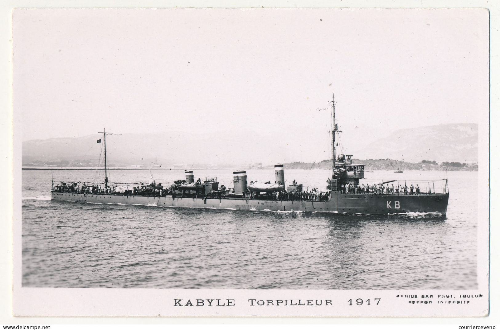 CPM - "KABYLE" -  Torpilleur - 1917 - Guerra