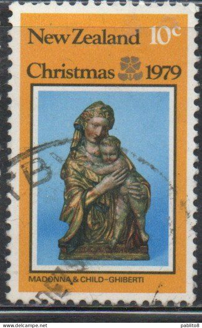 NEW ZEALAND NUOVA ZELANDA 1979 VIRGIN AND CHILD CHRISTMAS NATALE NOEL WEIHNACHTEN NAVIDAD 10c USED USATO OBLITERE' - Gebraucht