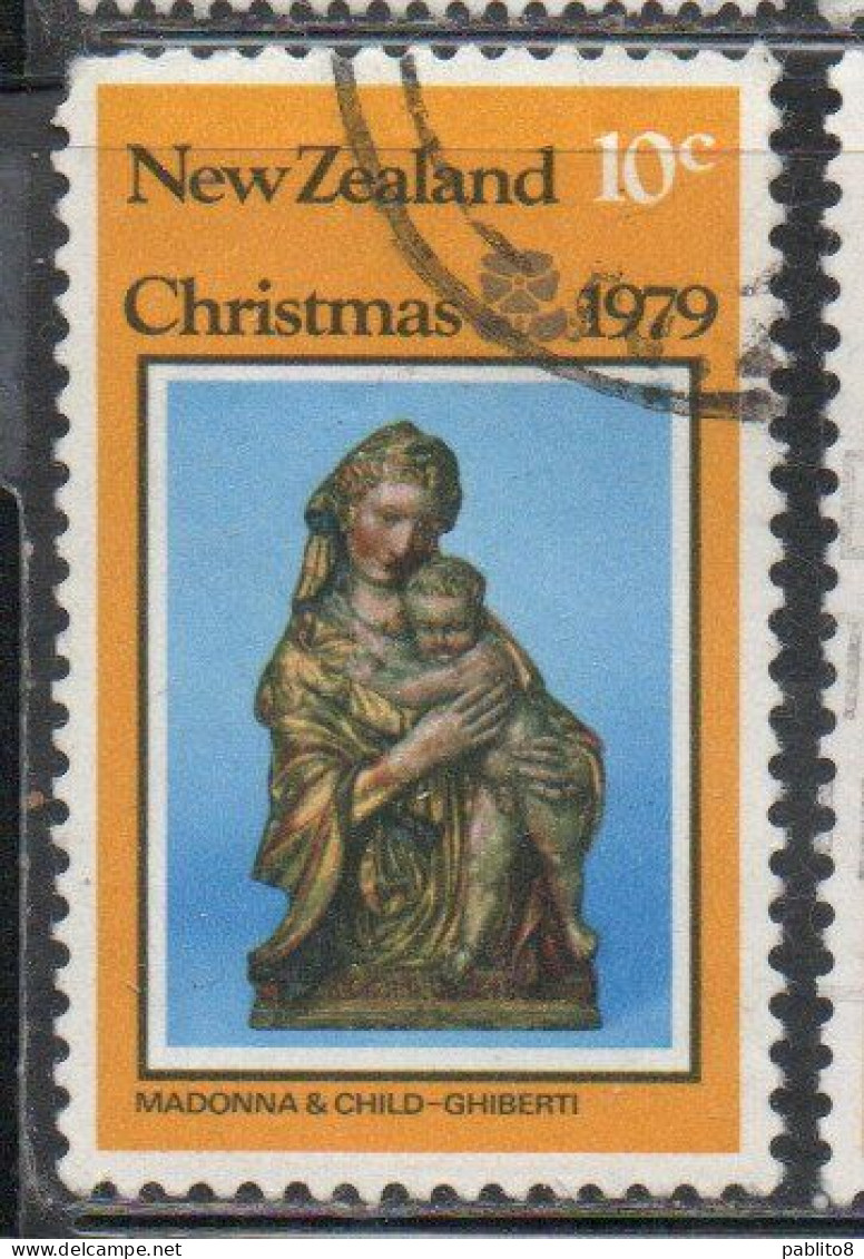 NEW ZEALAND NUOVA ZELANDA 1979 VIRGIN AND CHILD CHRISTMAS NATALE NOEL WEIHNACHTEN NAVIDAD 10c USED USATO OBLITERE' - Gebraucht