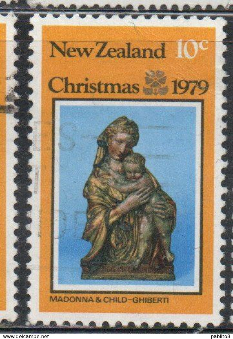 NEW ZEALAND NUOVA ZELANDA 1979 VIRGIN AND CHILD CHRISTMAS NATALE NOEL WEIHNACHTEN NAVIDAD 10c USED USATO OBLITERE' - Oblitérés