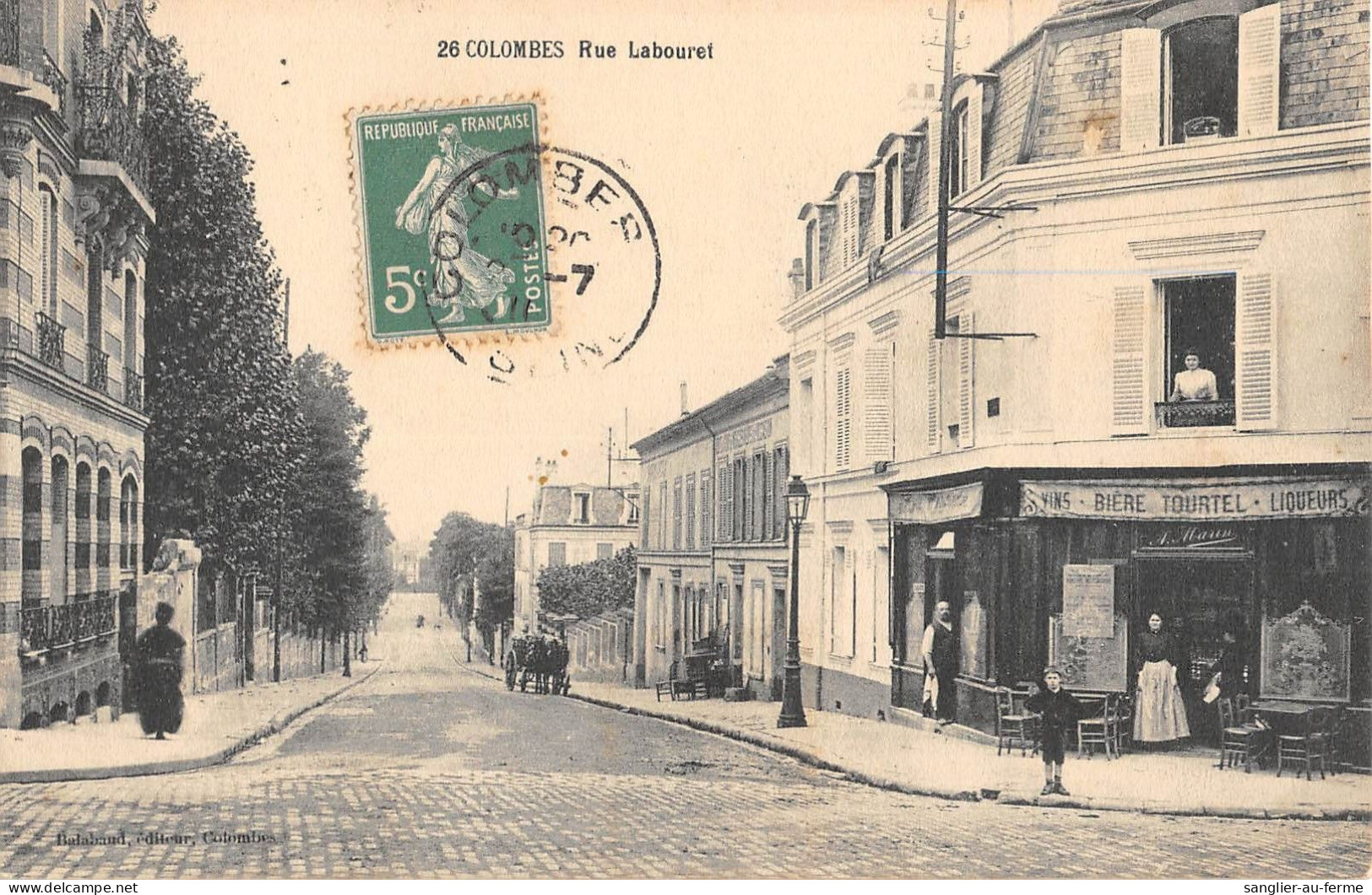 CPA 92 COLOMBES / RUE LABOURET / CAFE - Colombes