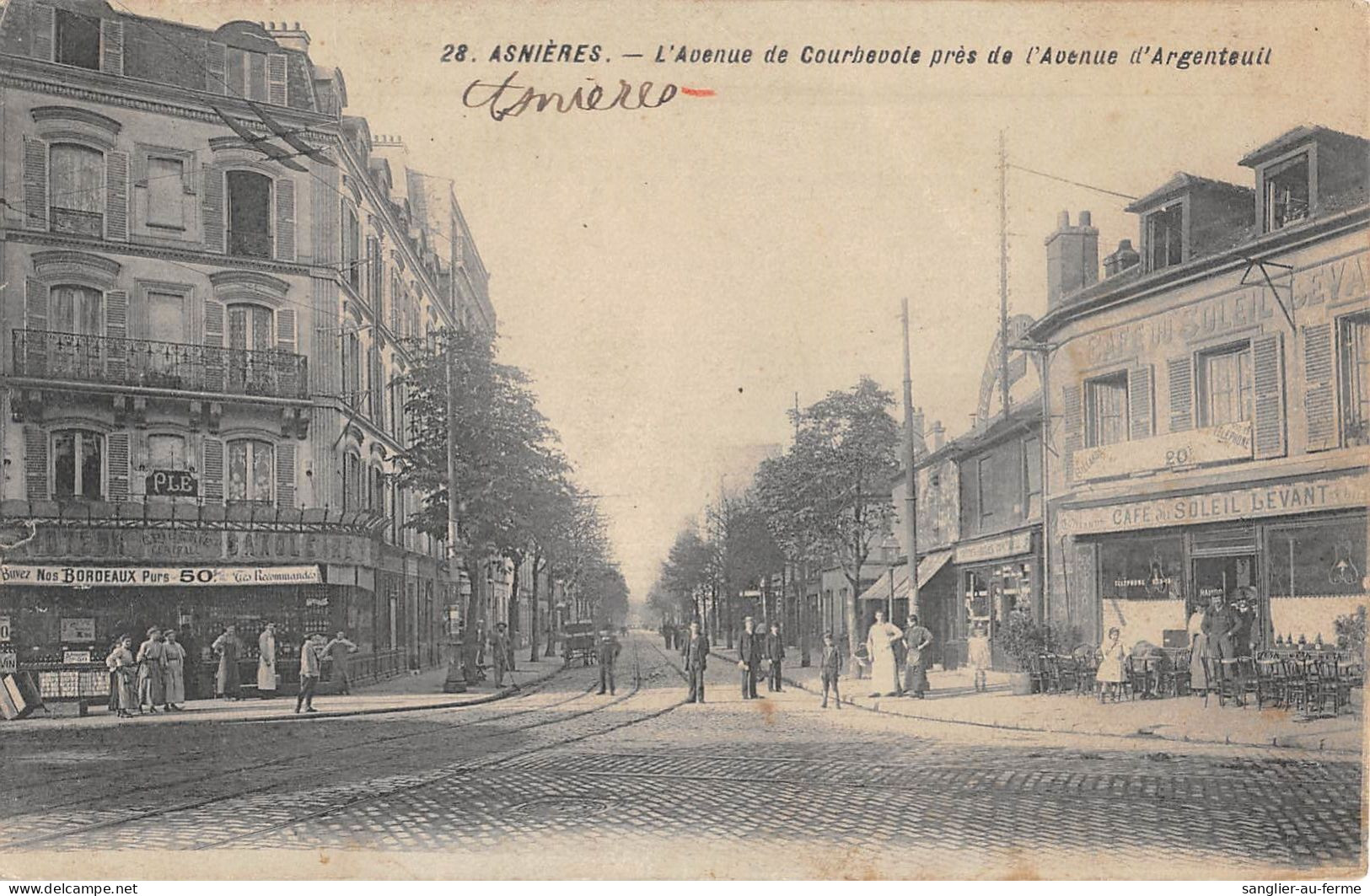 CPA 92 ASNIERES / AVENUE DE COURBEVOIE PRES DE L'AVENUE D'ARGENTEUIL - Asnieres Sur Seine