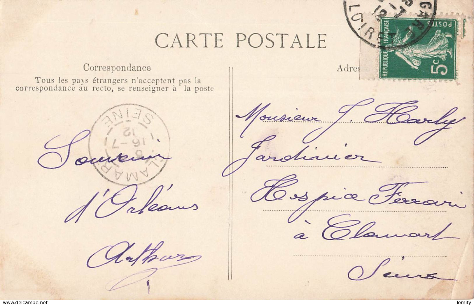 45 Coulmiers Anniversaire Du 9 Novembre 1870 Les Autorités Devant Ossuaire CPA  Cachet 1912 - Coulmiers