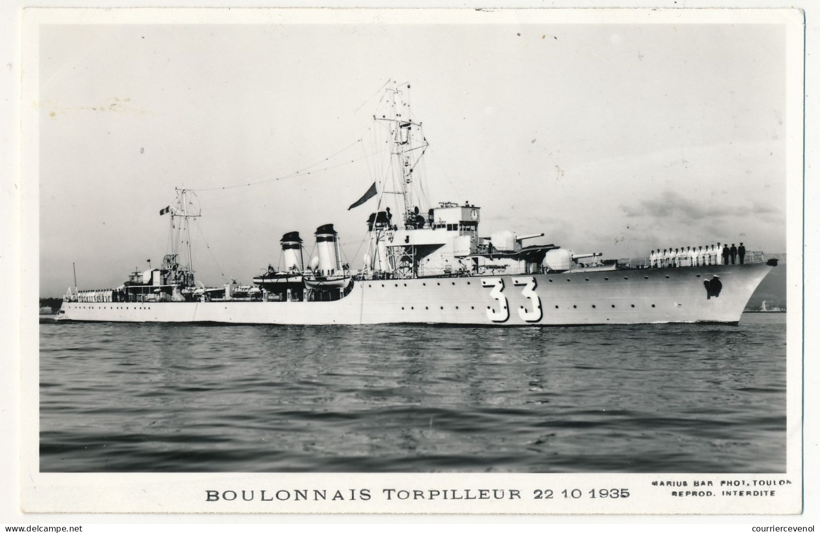 CPM -  "BOULONNAIS" - Torpilleur - 25/10/1935 - Guerre