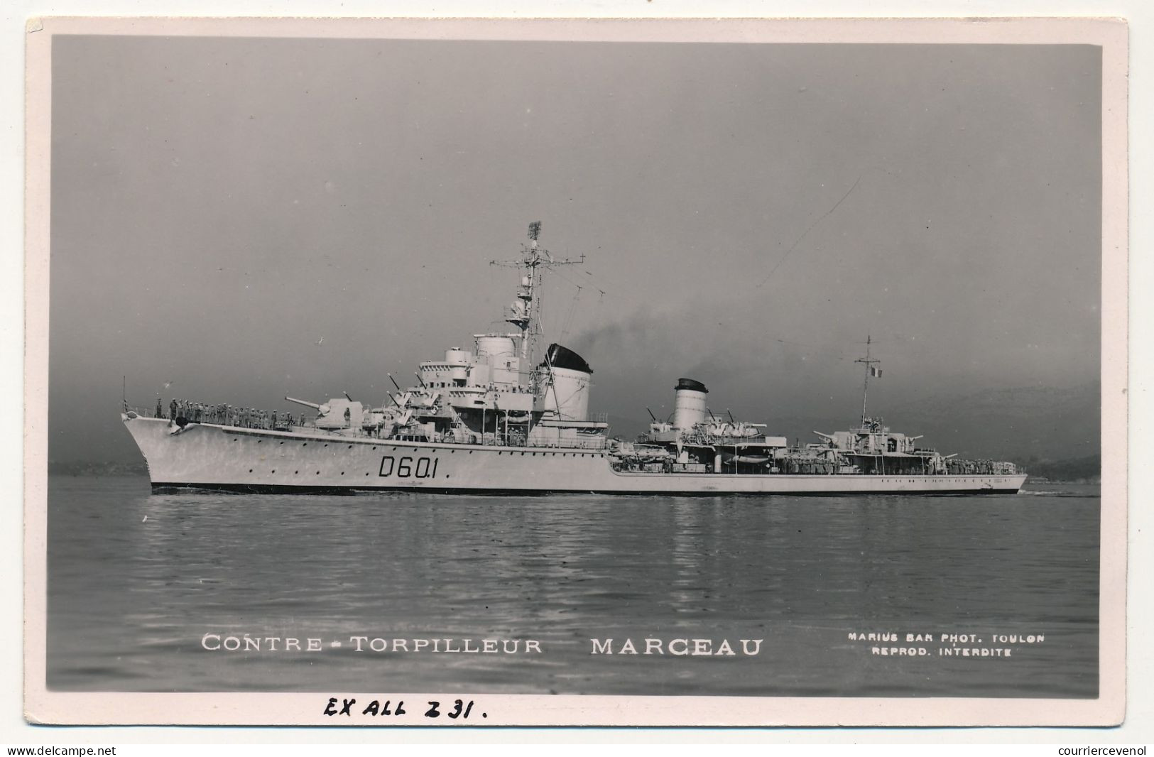 CPM -  Contre-Torpilleur "MARCEAU"  (ex All Z 31) Manuscrit - Warships