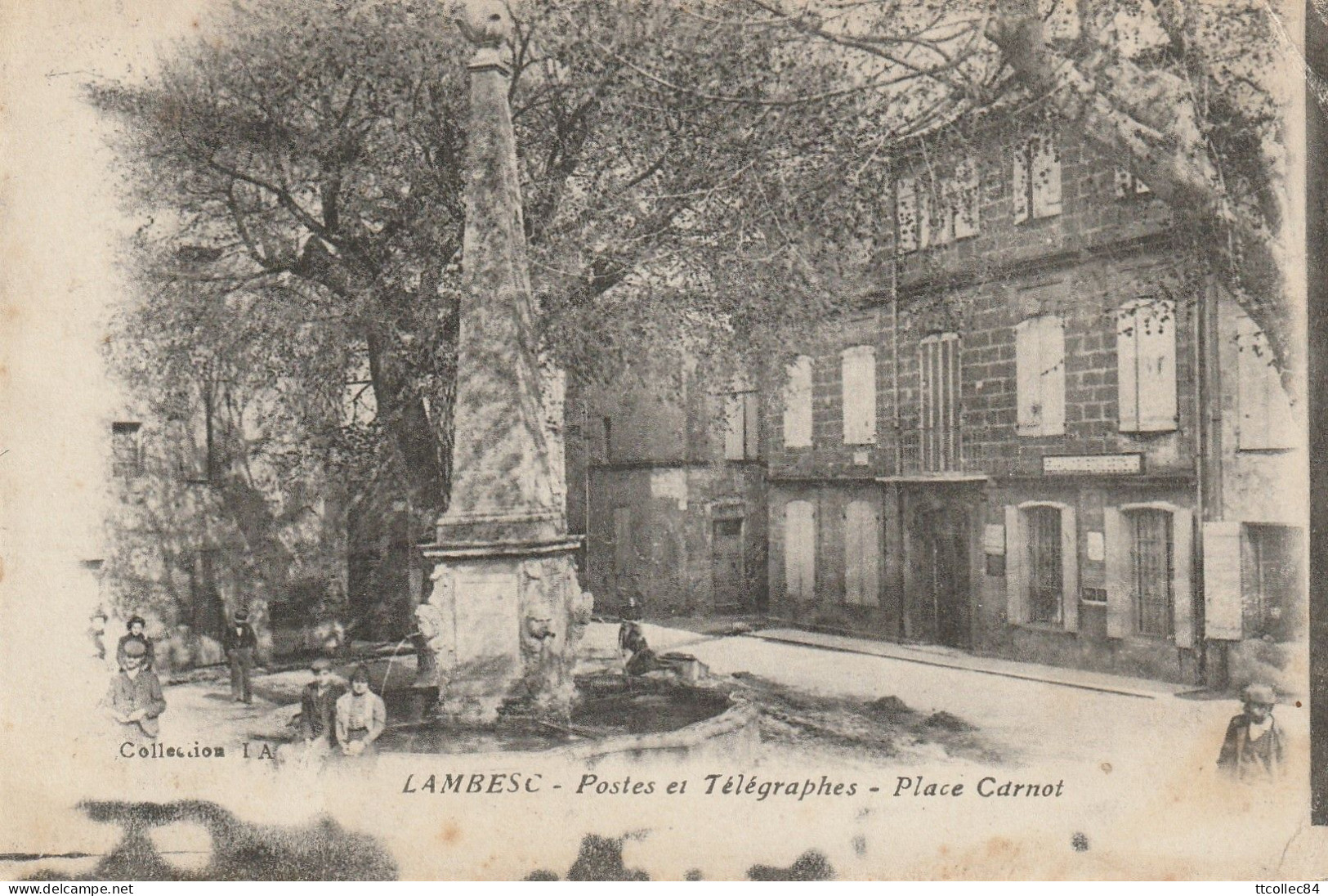 CPA-13-LAMBESC-postes Et Télégraphes-Place Carnot - Lambesc