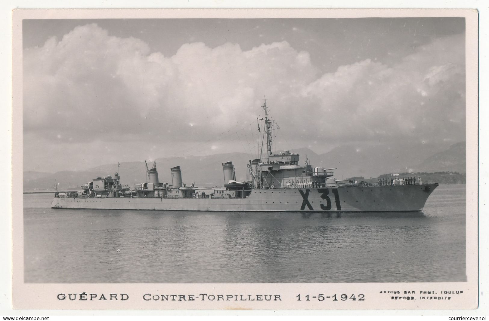 CPM -  "GUÉPARD" Contre-Torpilleur - 11/5/1942 - Guerre