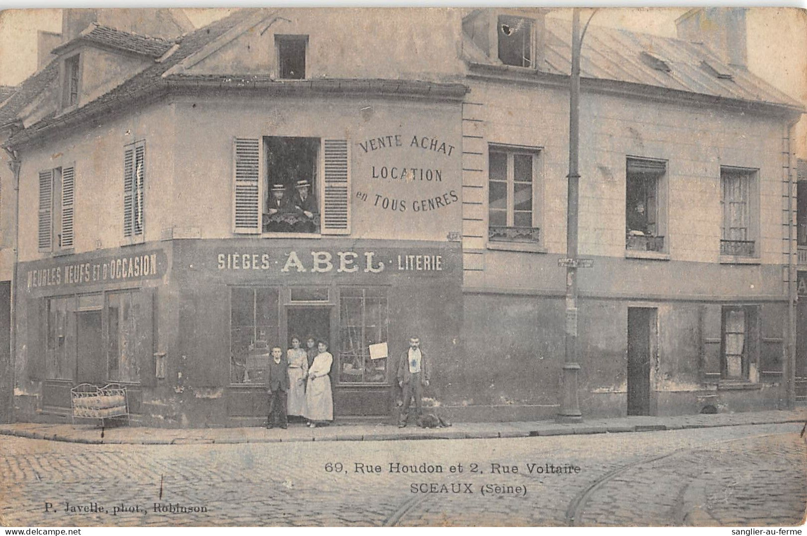 CPA 92 SCEAUX / RUE HOUDON ET RUE VOLTAIRE / MEUBLES ET SIEGES ABEL / LITERIE / Cpa Rare - Sceaux