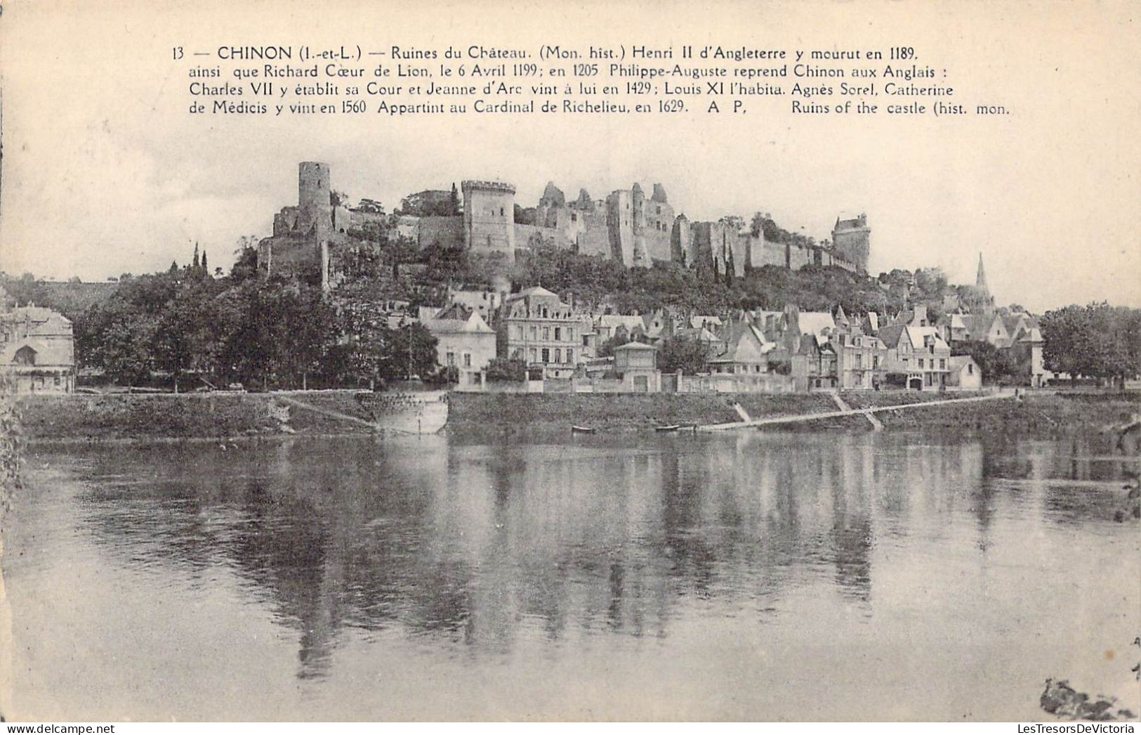 FRANCE - 37 - Chinon - Ruines Du Château - Carte Postale Ancienne - Chinon