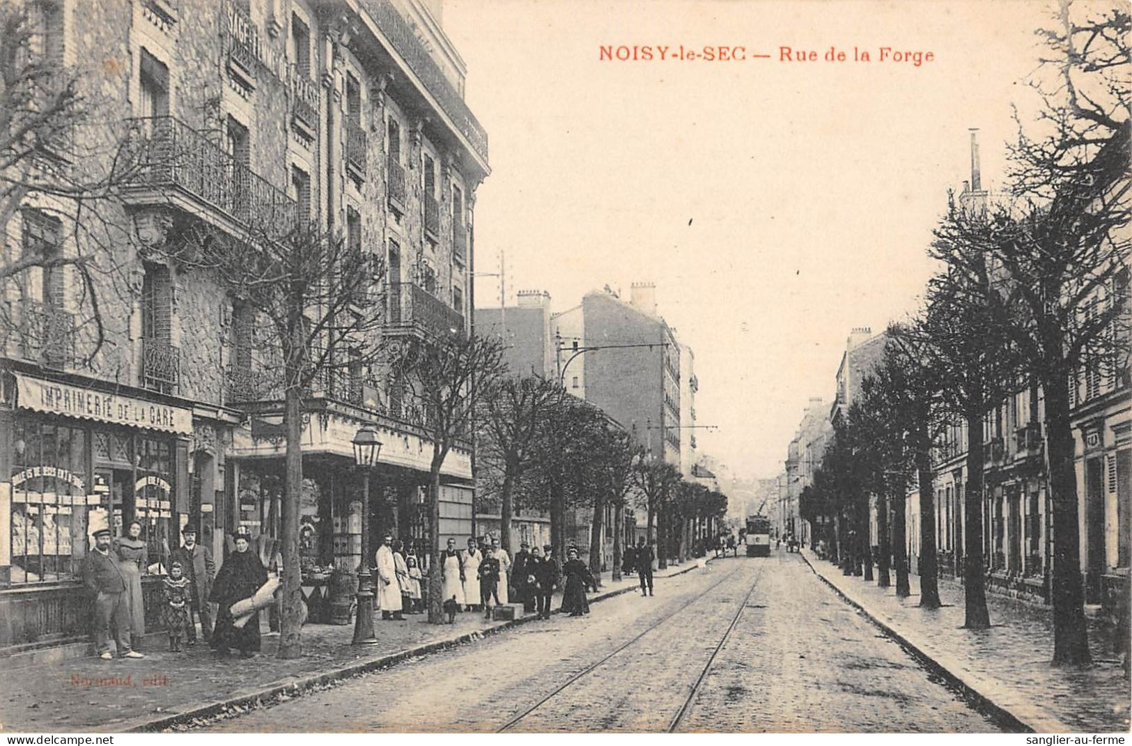 CPA 93 NOISY LE SEC / RUE DE LA FORGE / IMPRIMERIE DE LA GARE - Noisy Le Sec