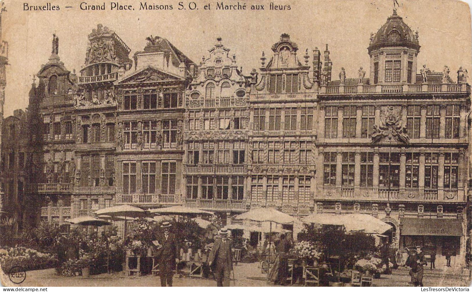 BELGIQUE - Bruxelles - Grand Place - Maisons S.O. Et Marché Aux Fleurs - Carte Postale Ancienne - Plazas