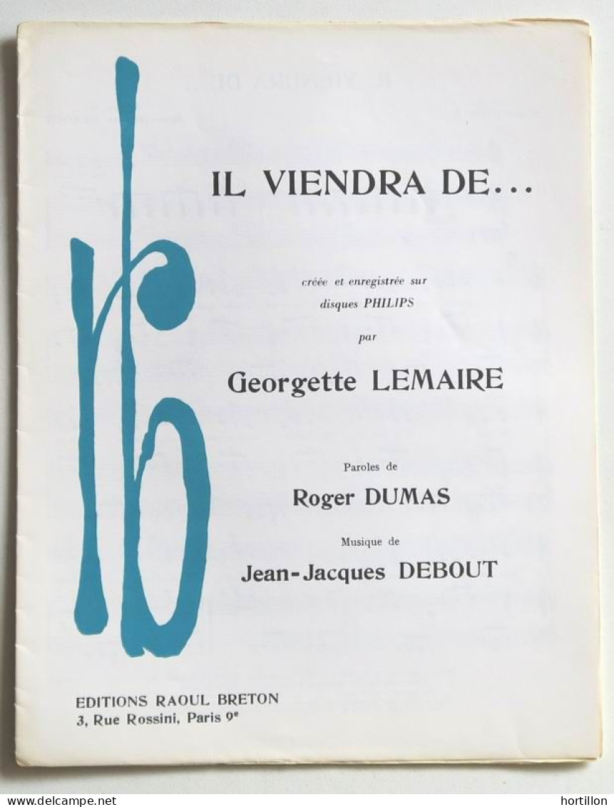 Partition Vintage Sheet Music GEORGETTE LEMAIRE : Il Viendra De ... - Jazz