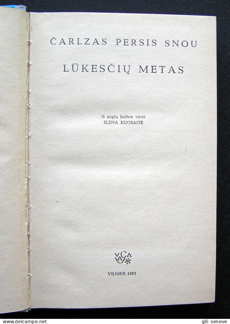 Lithuanian Book / Lūkesčių Metas C.P. Snow 1973 - Romanzi