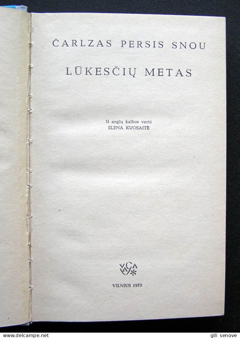 Lithuanian Book / Lūkesčių Metas C.P. Snow 1973 - Romans