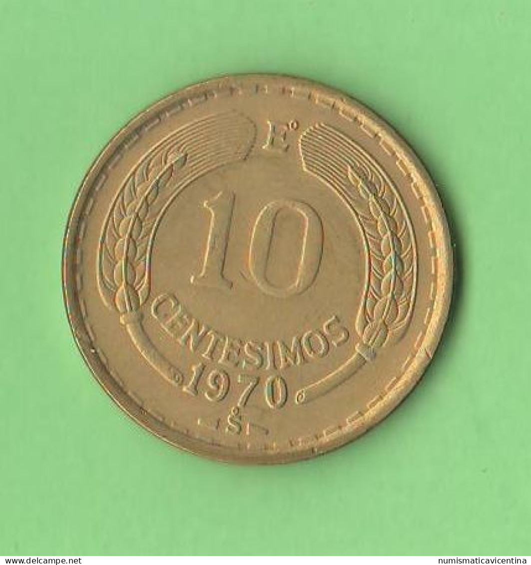 Cile Chile 10 Centesimos 1970 Aluminum + Bronze Coin - Chili