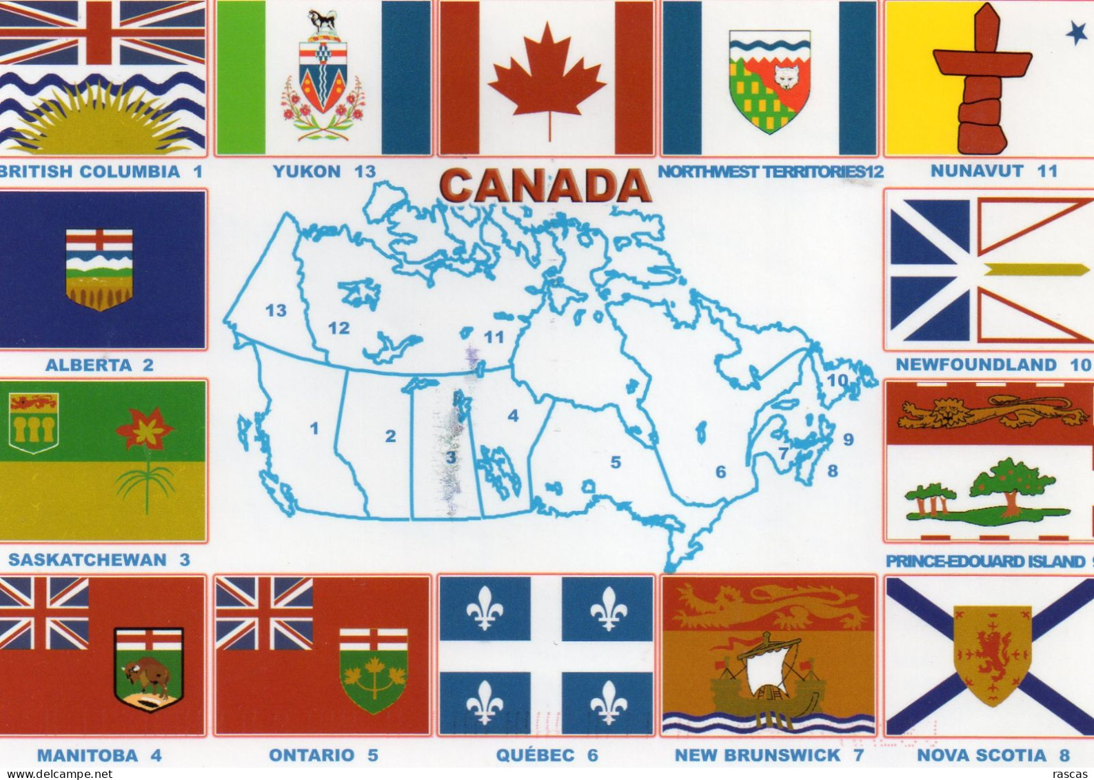 CPM - D  - CANADA - LES DRAPEAUX DU CANADA - DES PROVINCES  ET DES TERRITOIRES - Modern Cards
