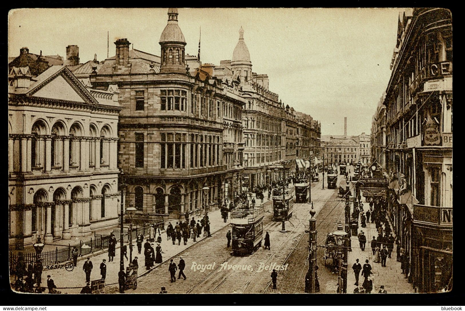 Ref 1627 -  Early Postcard - Trams On Royal Avenue Belfast - Ireland - Belfast