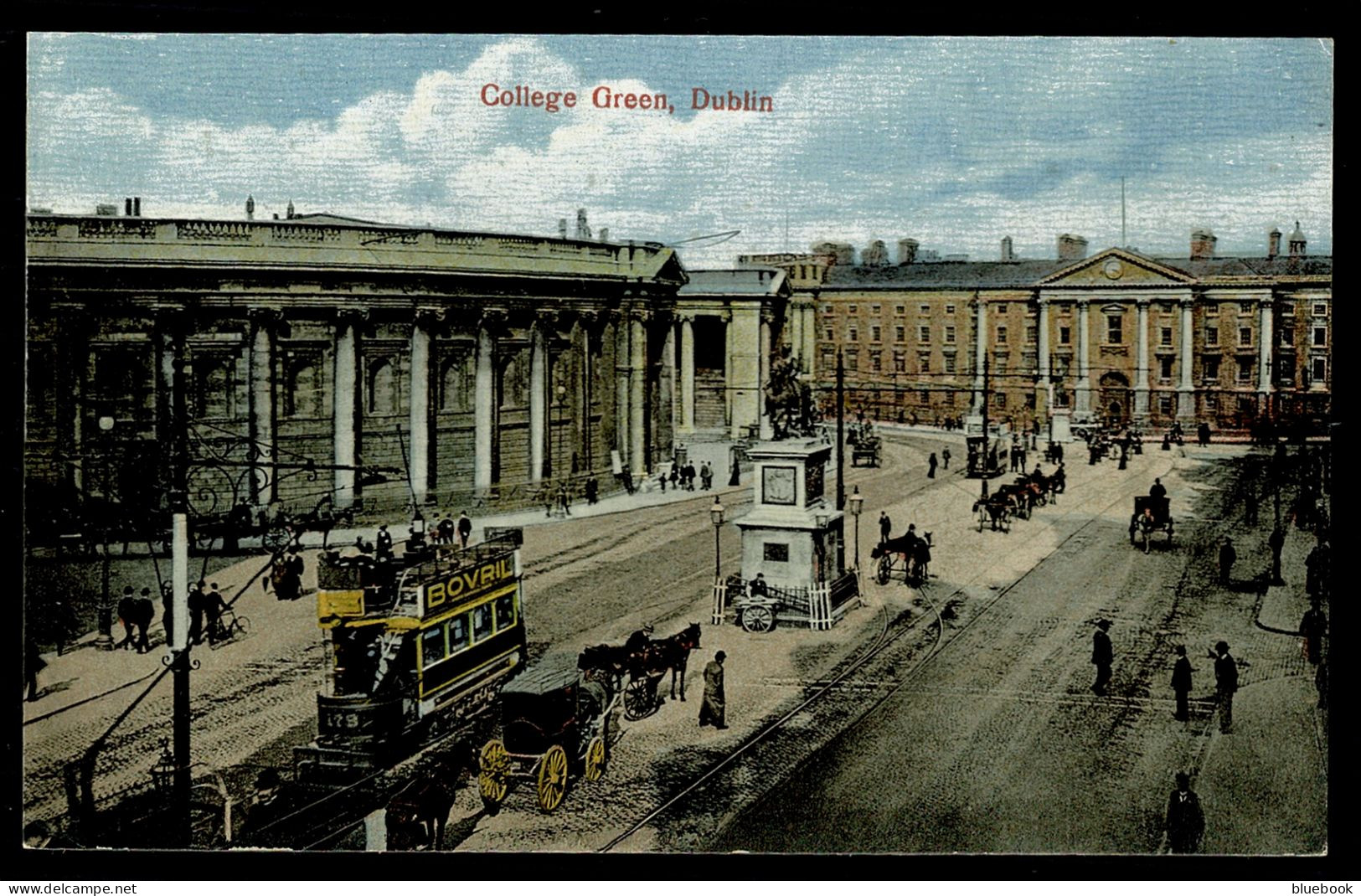 Ref 1627 -  Early Postcard - Trans At College Green Dublin - Ireland - Belfast