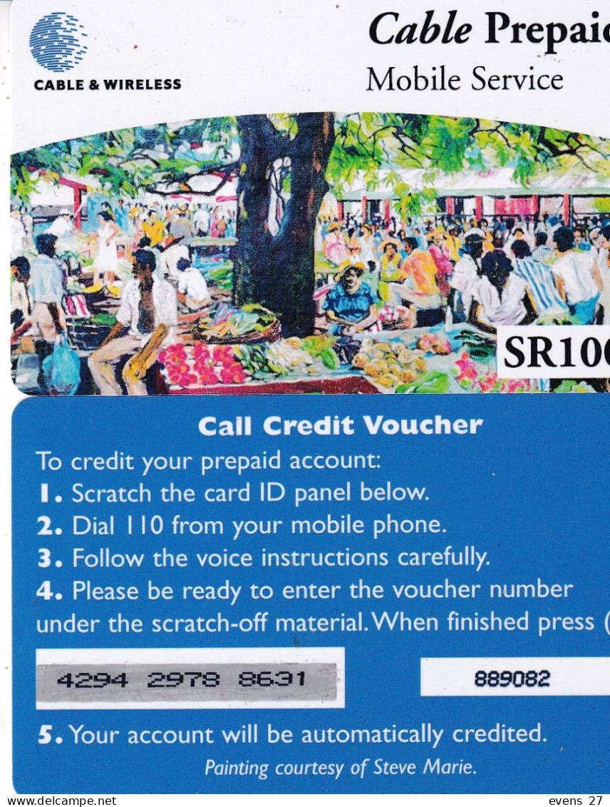 SEYCHELLES-SR 100- PRE PAID CARD-USED. - Seychellen