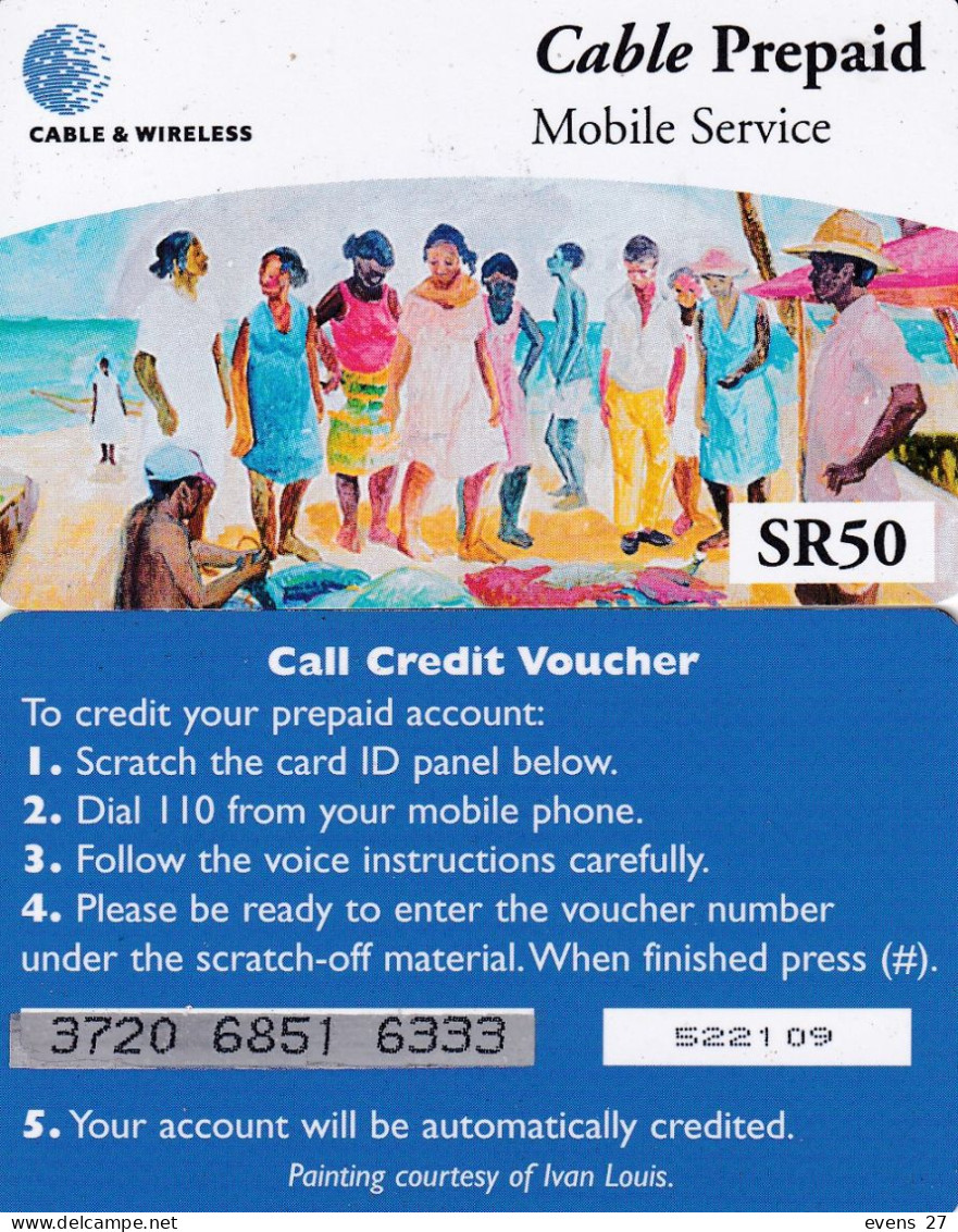 SEYCHELLES-SR 50- PRE PAID CARD-USED. - Seychellen