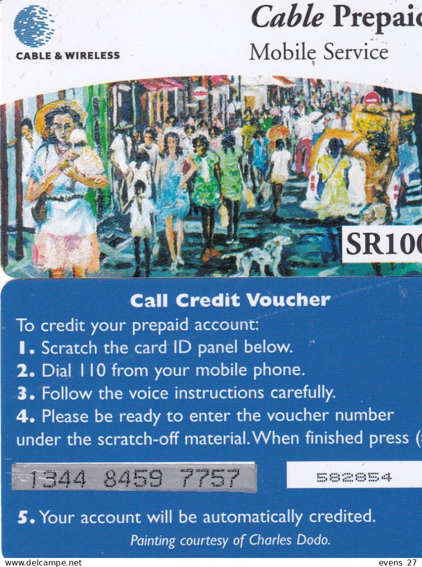 SEYCHELLES-SR 100- PRE PAID CARD-USED. - Seychelles