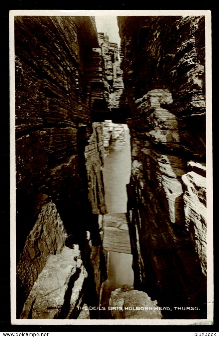 Ref 1628 -  1938 Real Phot Postcard - The Deil's Brig Holborn Head - Thurso Caithness Pmk - Caithness