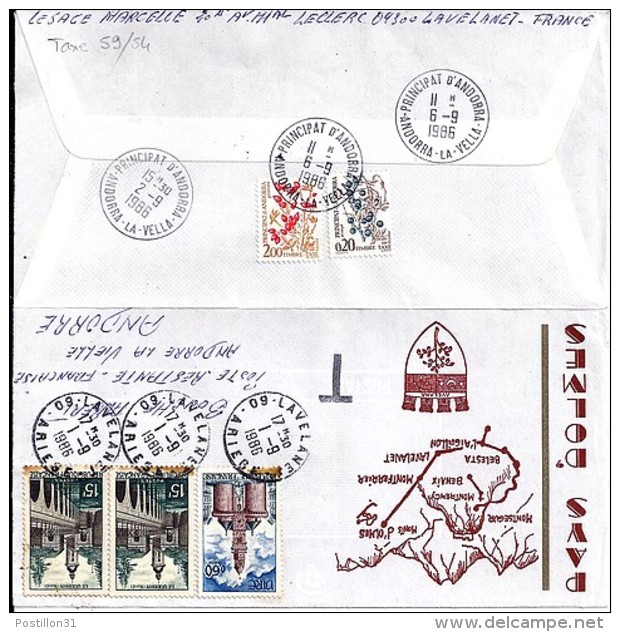 TP N° TAXE 54+59   SUR LETTRE DE 1986 POUR POSTE RESTANTE - Storia Postale