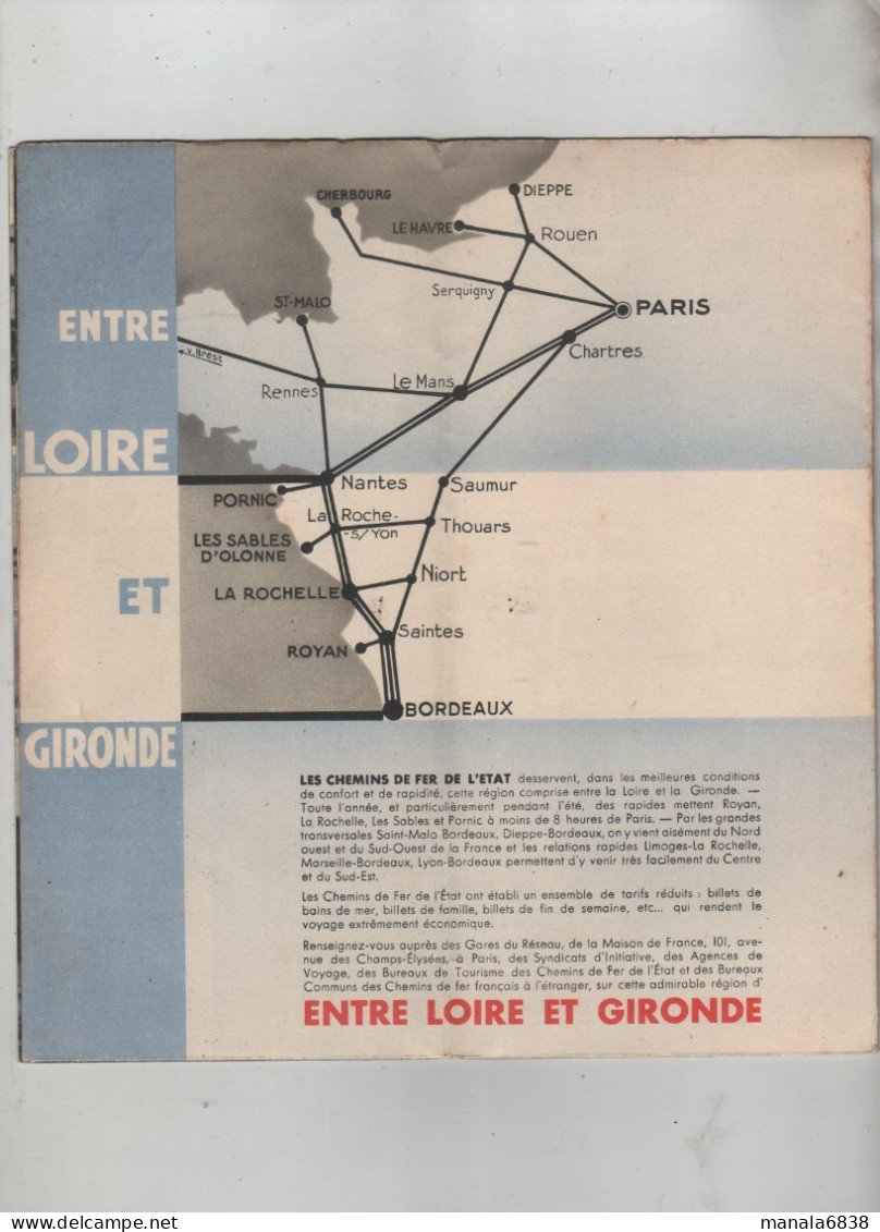 Entre Loire Et Gironde Illustrateur Commarmond Chemins De Fer De L'Etat - Ohne Zuordnung