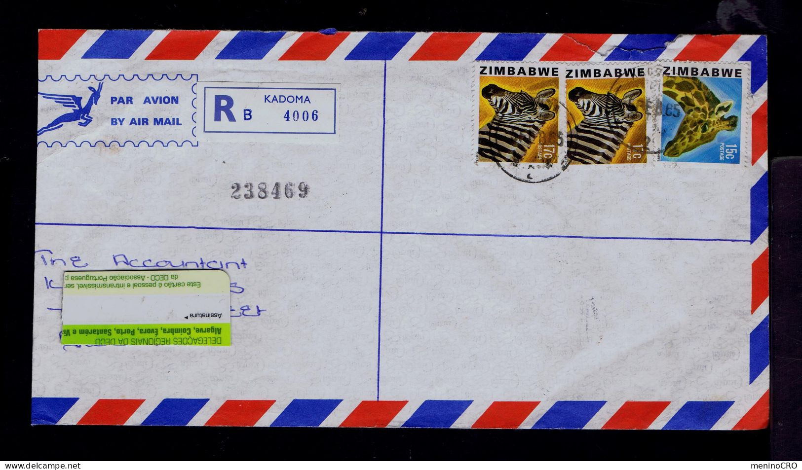 Gc7871 ZIMBABWE Giraffes Zebres Wild Faune Animals Mailed 1985 Sweden - Giraffes