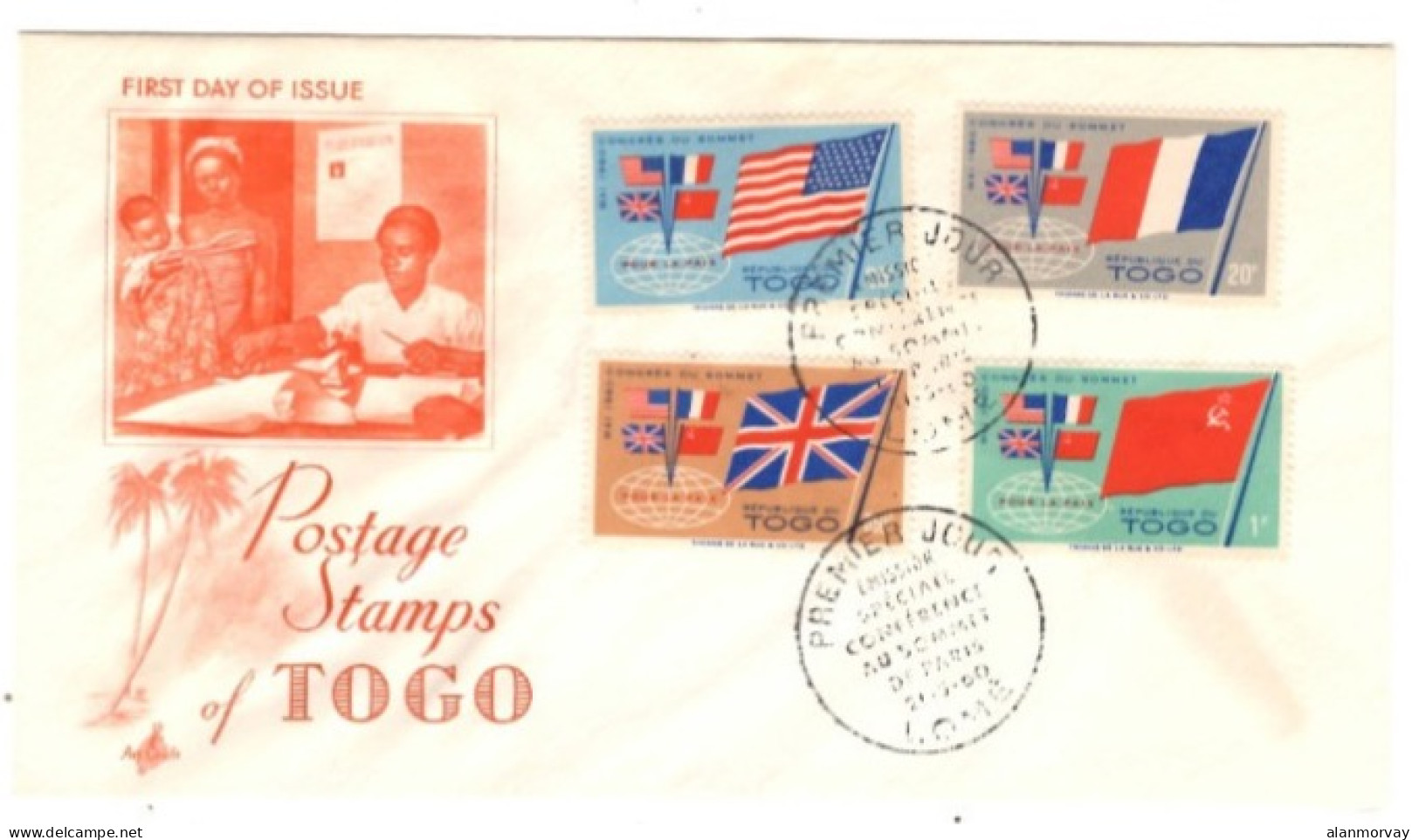 Togo - 4 Traveled Covers And 1 First Day Cover - Lettres & Documents