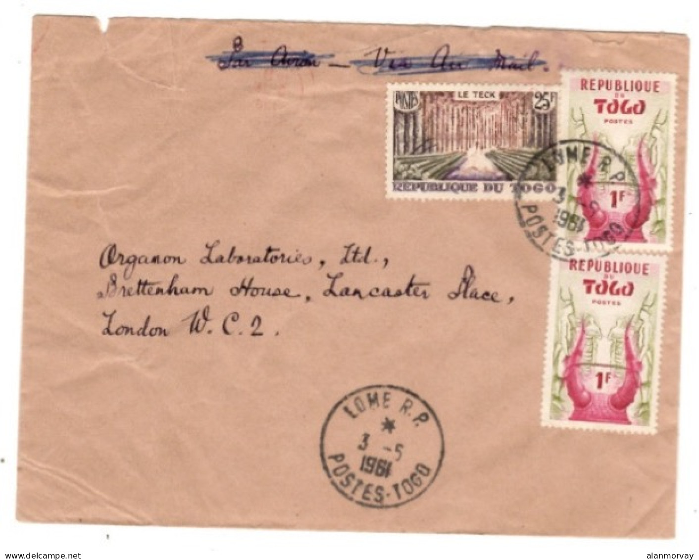 Togo - 4 Traveled Covers And 1 First Day Cover - Briefe U. Dokumente