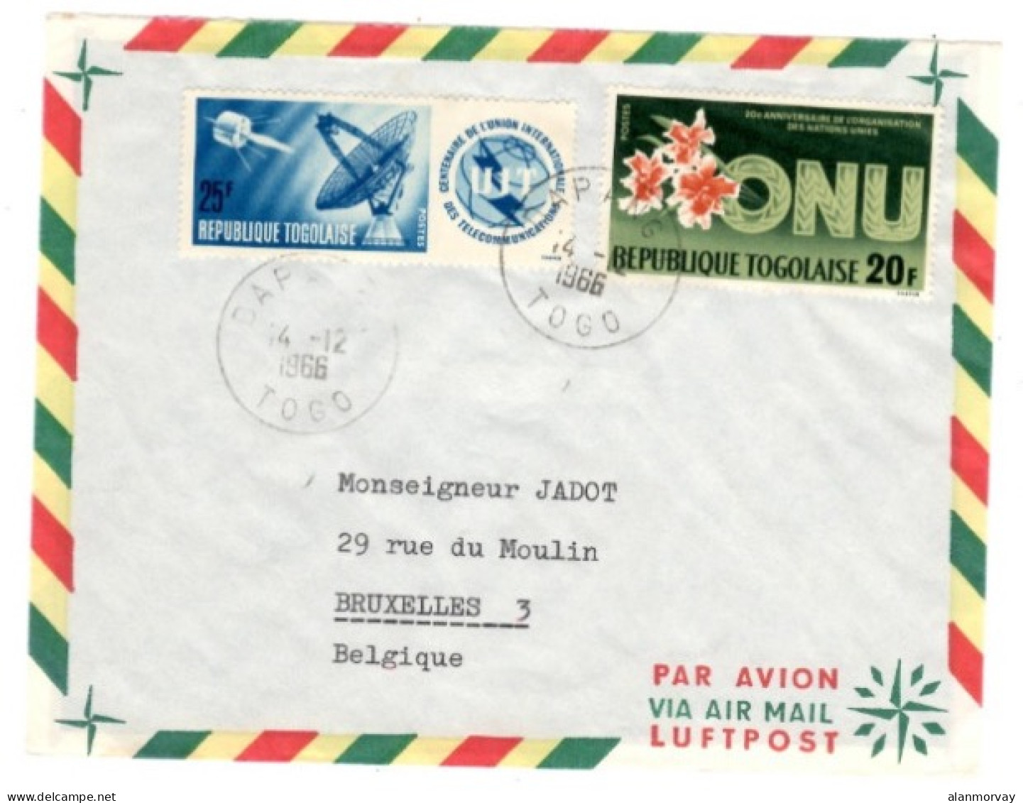 Togo - 4 Traveled Covers And 1 First Day Cover - Lettres & Documents