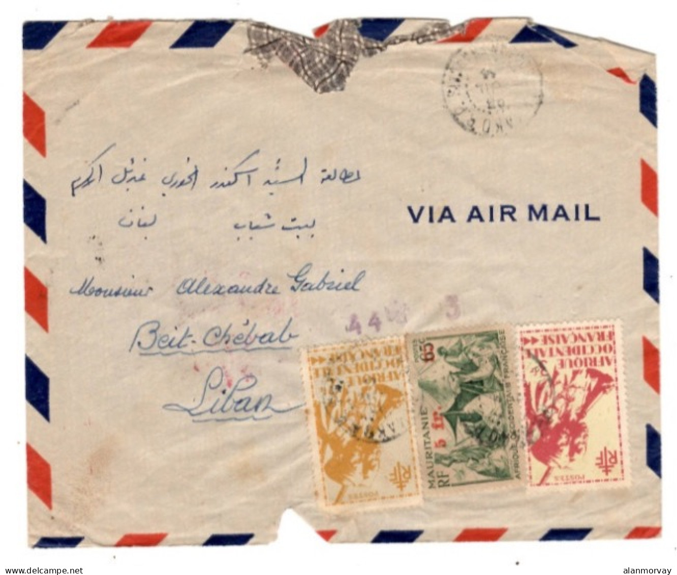 French Sudan - 1943 Censored Bamako Cover To Lebanon - Lettres & Documents