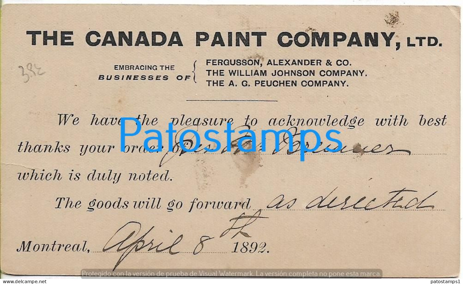 212467 CANADA MONTREAL CANCEL YEAR 1892 POSTAL STATIONERY POSTCARD - Autres & Non Classés