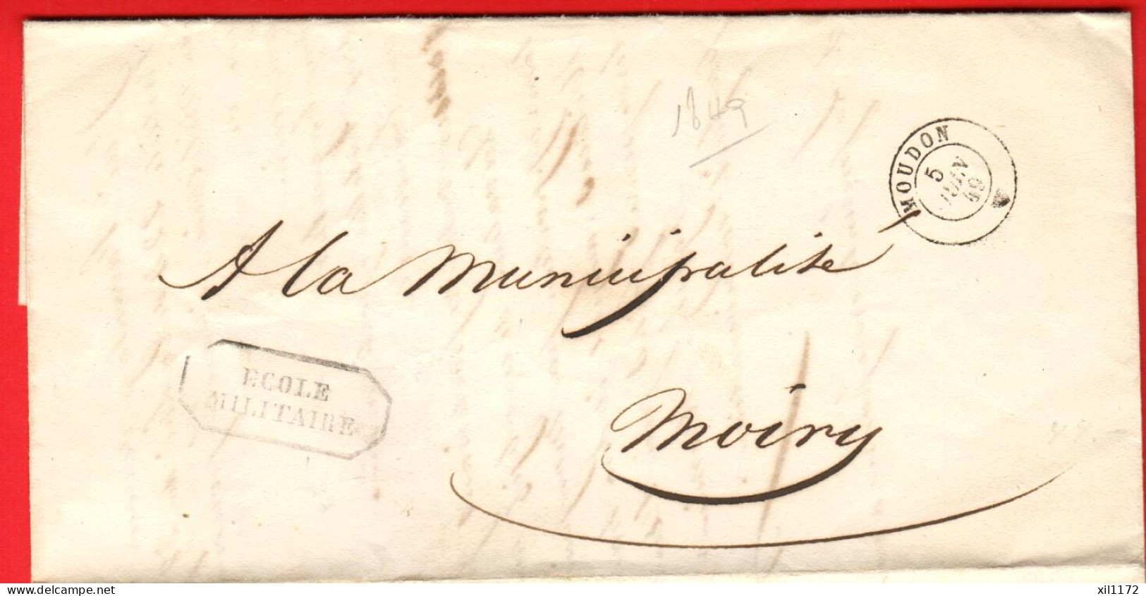 ZWO-02 Préphilatélie Ecole Militaire Ecole Des Elèves Tambours à La Municipalité De Moiry Moudon Et La Sarraz 1849 - ...-1845 Prephilately