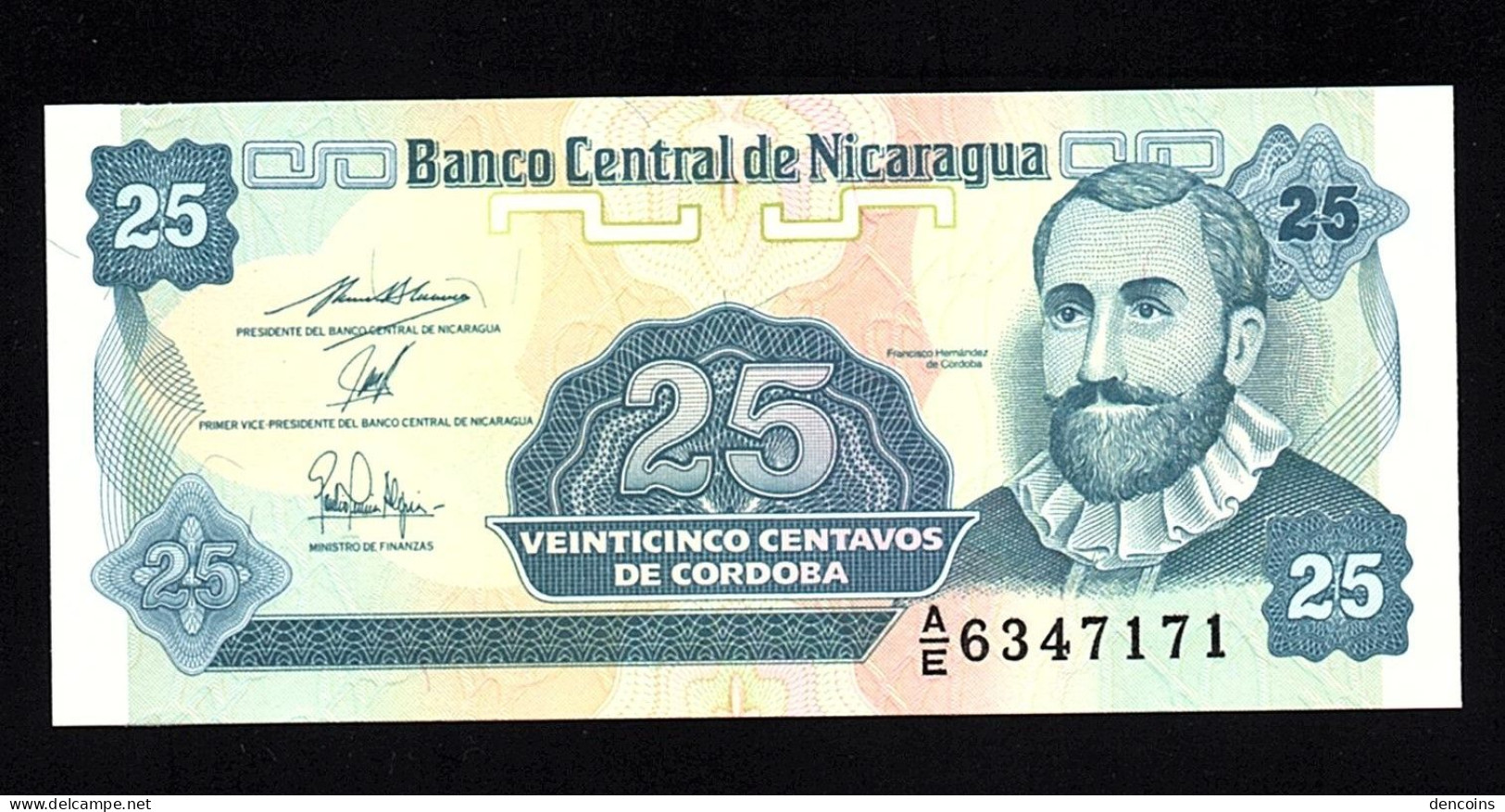 NICARAGUA P-170  25 Centavos  1991  Serie A/E -  UNC  NEUF  SIN CIRCULAR - Nicaragua