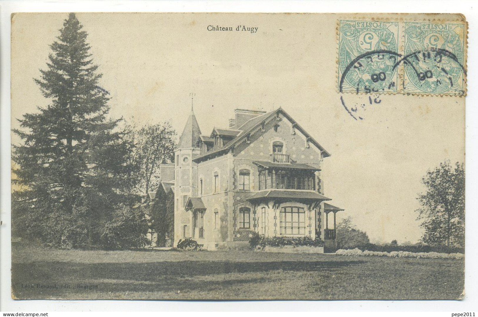 CPA 18 Cher - AUGY Sur L'Aubois (proche Sancergues) - Le Château - Vue Peu Commune - Sancergues