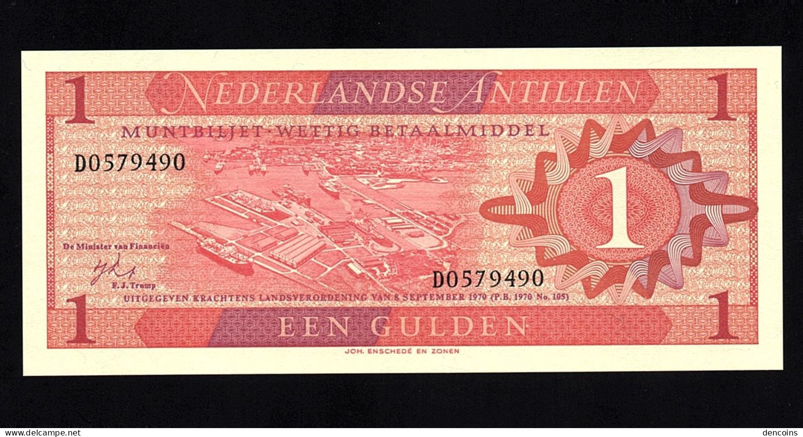 NETHERLANDS ANTILLES  P-20  1 Gulden  1970  Serie D -  UNC  NEUF  SIN CIRCULAR - Autres - Amérique