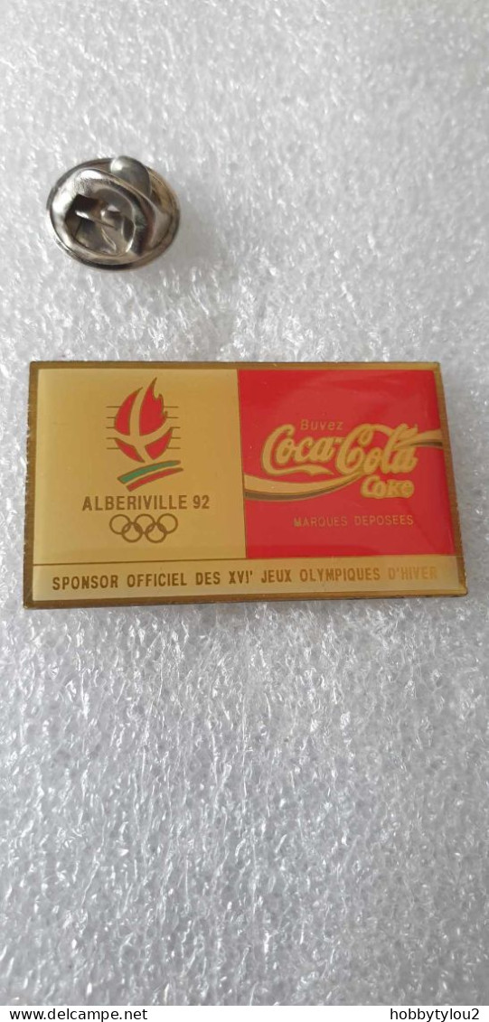 Pin's Coca-Cola Albertville 92 Sponsor Officiel Des XVI' Jeux Olympiques Hiver - Coca-Cola