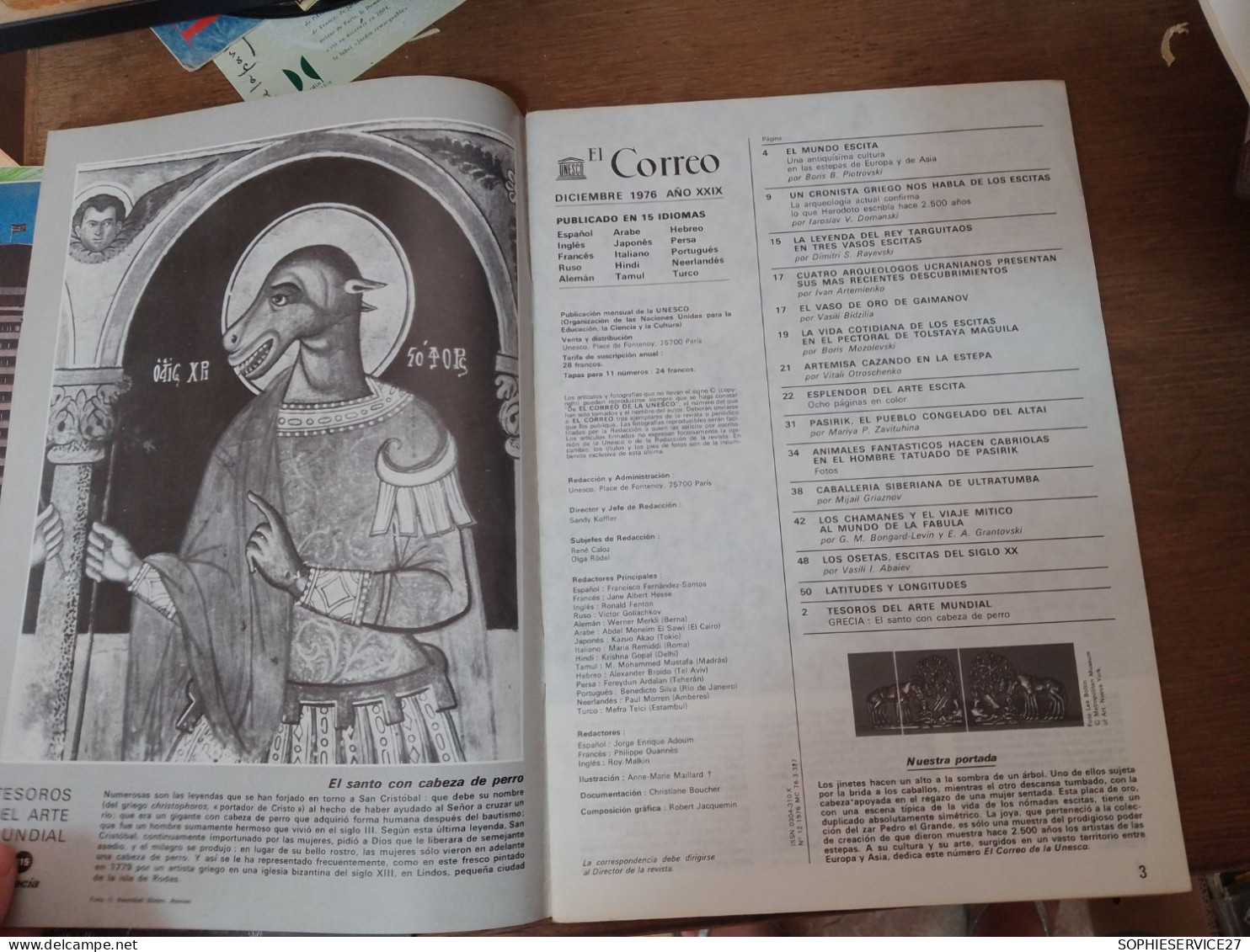 130 //  EL CORREO / UNA VENTANA ABIERTA AL MUNDO / UNESCO 1976 / LOS ESCITAS NOMADAS Y ORFEBRES DE LAS ESTEPAS - Culture