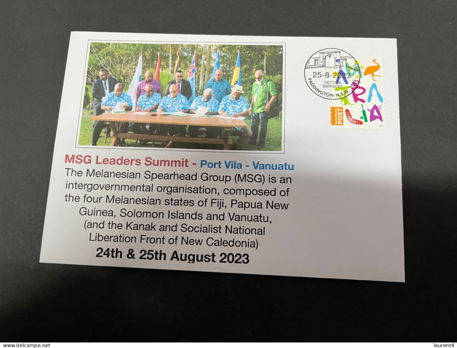 28-8-2023 (3 T 28) MSG Leaders Summit 2023 In Port Vila - Vanuatu - Covers & Documents