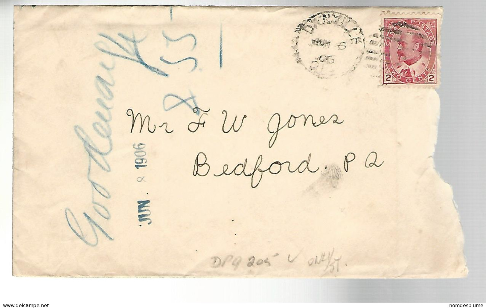 52048 ) Cover Canada Postmark Duplex  With Enclosure - 1903-1954 Könige