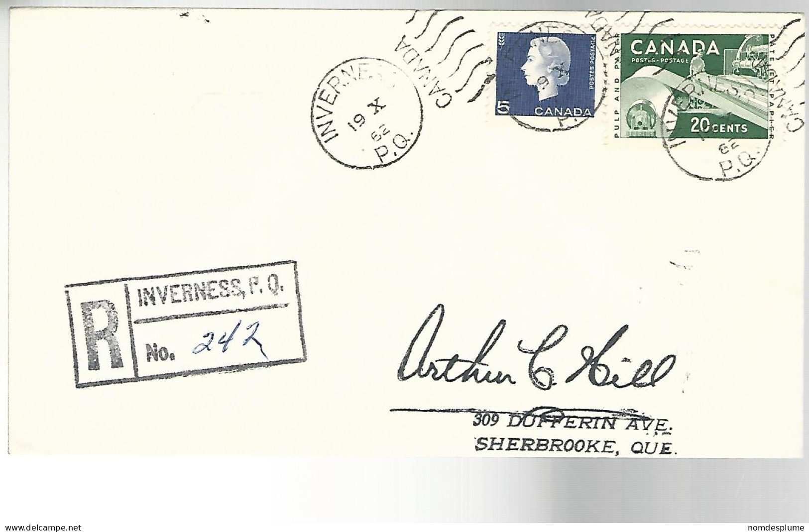 52056 ) Cover Canada Registered Postmark - Registration & Officially Sealed