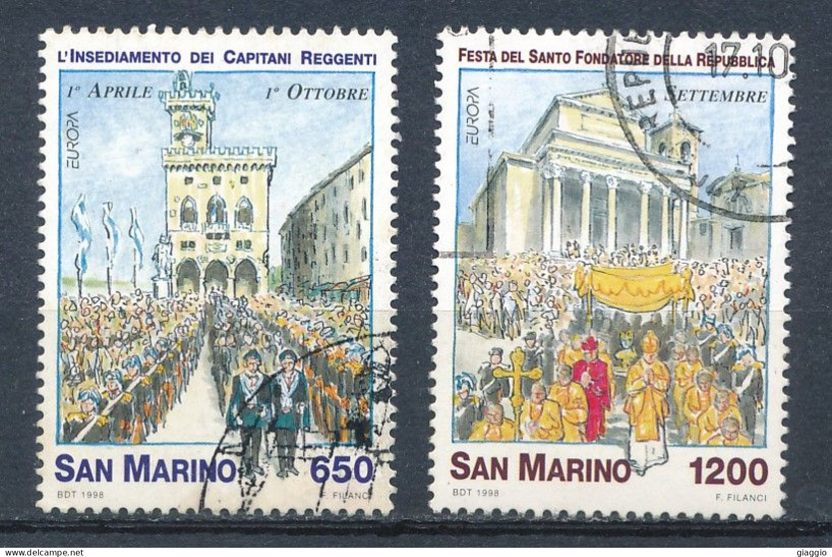 °°° SAN MARINO - Y&T N°1563/64 - 1998 °°° - Usados